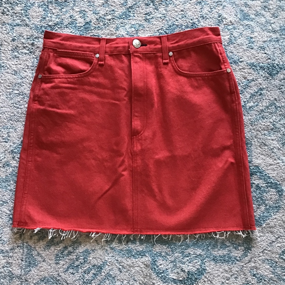 Rag and Bone red denim skirt